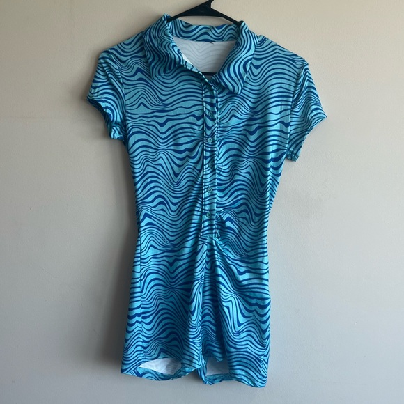 Tight fit blue romper - Picture 1 of 3